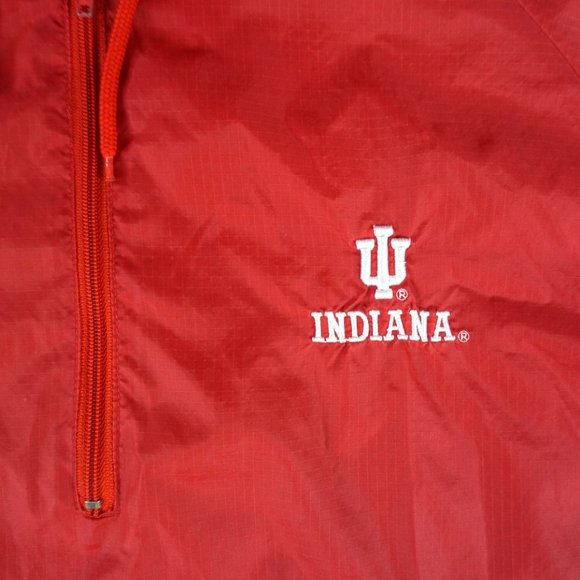 VTG 90s MV Sports Indiana Hoosiers 1/4 Zip Windbreaker Adult Large Logo Spellout - Picture 4 of 9
